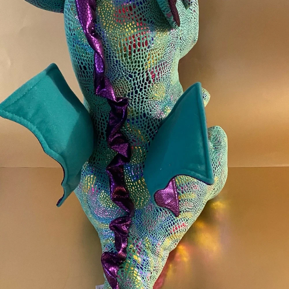 TY BEANIE BOOS CINDER the Multicolor Plush stuffed Dragon Size LARGE